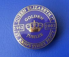 Queen Elizabeth II Golden Jubilee 2002 - a scarce St. John's Street Party commemorative badge