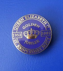 Queen Elizabeth II Golden Jubilee 2002 - a scarce St. John's Street Party commemorative badge
