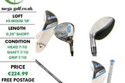 Callaway Paradym Ai Smoke Max #5 Wood 18 Degree / Tensei Blue AV 75 Stiff
