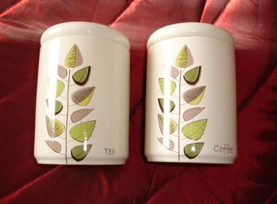 Unused Price and Kensington  Tranquility Green  Tea/Coffee Ceramic  Jars.