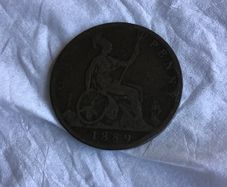Old 1889 British Penny