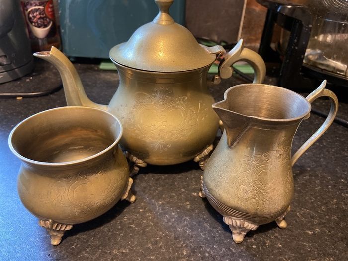 EPNS (brass) tea set.