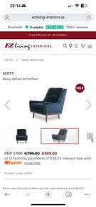 EZ Living Scott Navy Armchair