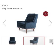 EZ Living Scott Navy Armchair