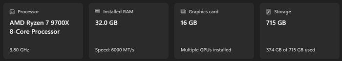 Gaming PC R7 9700x RX 9060xt 16gb