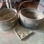 Very Old Cast Pots & Bracket Image 2