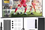 Screen Projector with Tripod 100 Inches, 16:9 HD Screen Extendible, Portable Projector Screen for Home Cinema, Office, School, Presentation