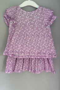 Zara Baby Fuchsia floral matching top and skirt Sz 18-24mths EUC