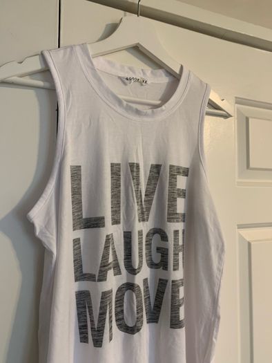 Goodmove White Live Laugh Move Sports Top