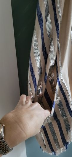 SASS & BIDE 100% Line Seqinned Striped Drape with Pockets - Rrp 220 AUD