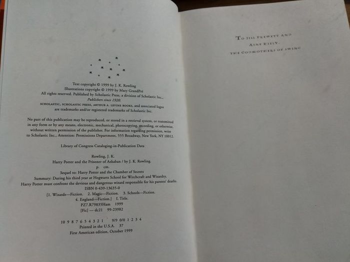 Harry Potter and the Prisoner of Azkaban Hardcover(US Ed.) TRUE 1st Edition and 1st Print