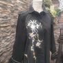 Vintage Pret aPorter Black embroidered Trench coat Image 2