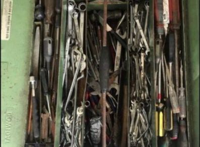 300 euro for the lot .,Assorted tools old school metal toolbox  to choose from over 300 tools 2 tray tool box see pictures