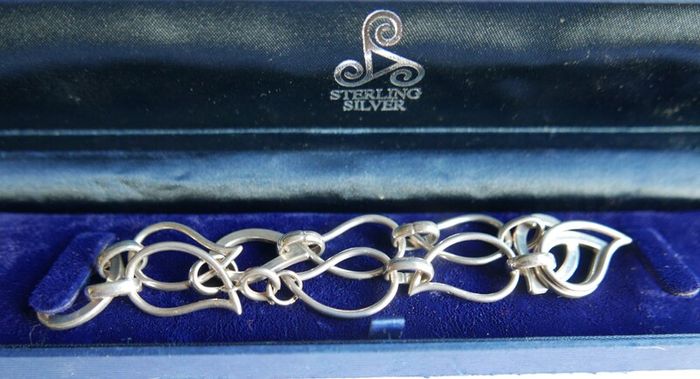 Vintage Sterling Silver 925 Bracelet in Original Box length 9,5" - 29,6g