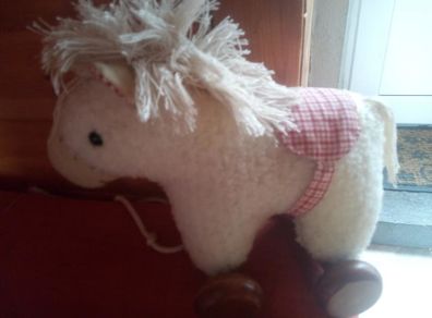 Vintage Pull Along Horse on Wheels