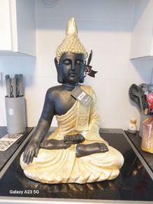 fab new big heavy gold black buddha