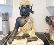 fab new big heavy gold black buddha