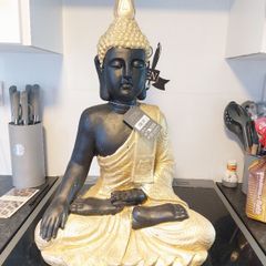 fab new big heavy gold black buddha
