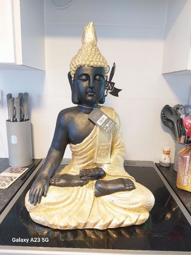 fab new big heavy gold black buddha