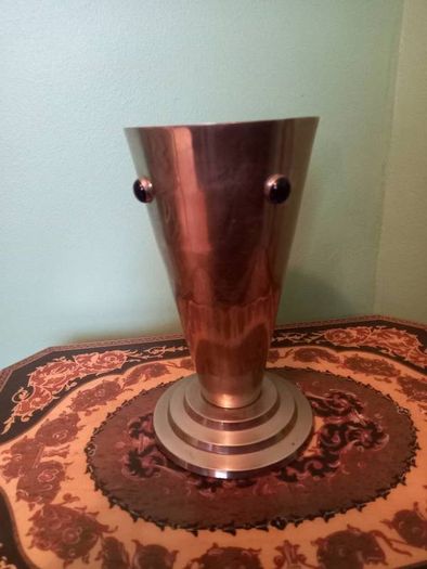 Arts and Crafts Silver Tone Metal Vase