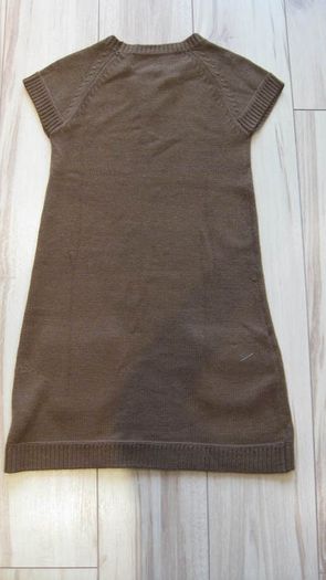 Zara ladies knit tan dress short sleeves size small