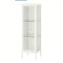 Glass-door cabinet, metal/white. Image 2