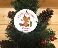 My 1st Christmas personalised ceramic tree ornament