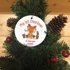 My 1st Christmas personalised ceramic tree ornament