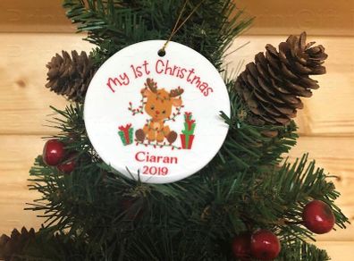 My 1st Christmas personalised ceramic tree ornament