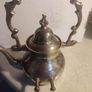 Antique Engraved Victorian Brass Hot Water Tea Kettle RARE EUC Image 3