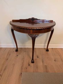 Mahogany half moon hall table