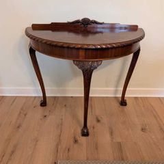 Mahogany half moon hall table