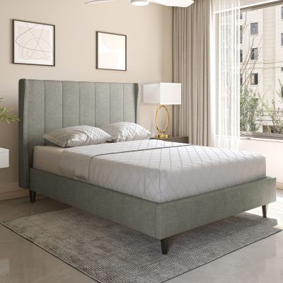 Amelia Bed in Dark Grey Fabric