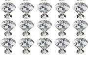 20Pcs 30mm Crystal Door Knobs, Glass Drawer Knobs Crystal Door Handles Diamond Pulls Zinc Alloy with 40 Screws of 2 Sizes 25mm, 19mm for Home Kitchen Office Chest Bin Drawer Decorating, Black (FREE POSTAGE)