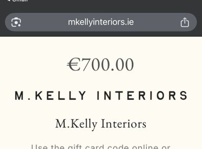 M.Kelly interiors voucher