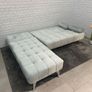 silver Grey Luxury Corner Sofa Bed with Chaise Longue Image 5