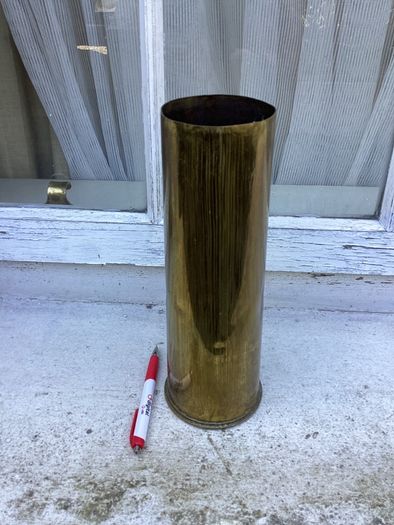 Brass Military shell case engraved 1916