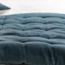 Christy haipur double velvet blue throw beige cotton reverse Image 8