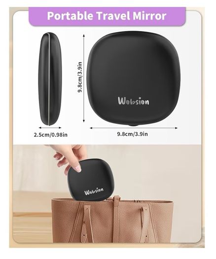 Brand new travel mirror with LED light, rechargeable