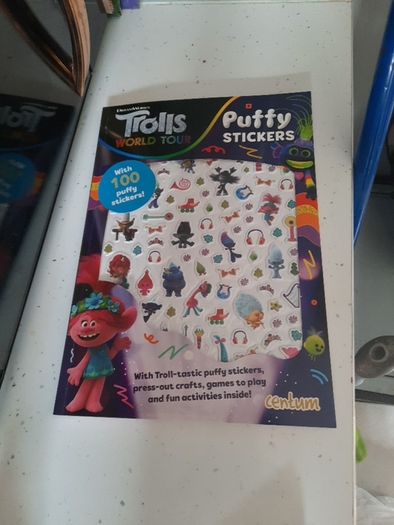 trolls crafts book  and puffy stickers