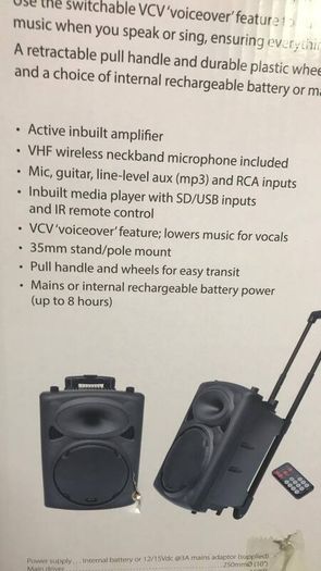 10 Inch PA Speaker with Wireless Neckband Microphone