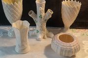 5 PCS Vintage Belleek Pottery