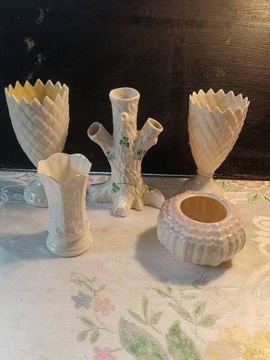 5 PCS Vintage Belleek Pottery