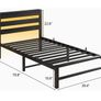 3ft Single Bed Frame with Charging Station and LED Lights Image 9