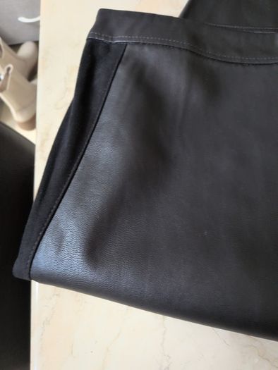 F&F Black  Faux Leather   A- Line Skirt.  S.14      B.N.W.T.