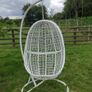 Hanging Egg Chair Rattan Style Cushion & Metal Image 5