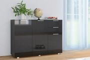 Sideboard High Gloss Black 107x35x76 cm