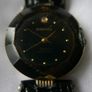 18k Gold Plated Vintage Dimpax Crystal Blue Glass Ladies Quartz Wrist Watch (some Scratches On The Crystal) Image 3