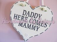 main image for ad Large 'Daddy Here Come Mammy' heart shape keepsake wedding accessories or gift