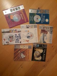 Children's books and dvd set of 7